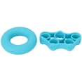 Silicone Hand Grip Strengthener Blue 40lb + Stretcher 8.8lb for Seniors and Office Workers