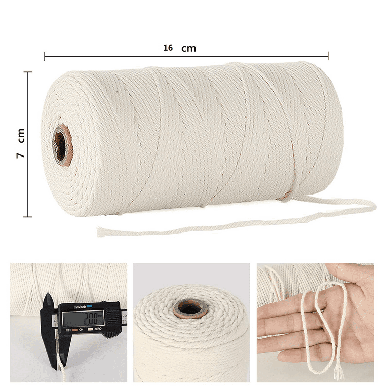 2mm 200mtr Roll Macrame Cotton Rope - Natural — Harry & Wilma