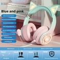 thumbnail image 5 of Cat Ear Headphones Under $5! Yannianjz Ear Headphones with Microphone forkidsLearning, Foldable Bluetooth Headset with Light Effect, Immersive Reading and Singing Headphones for Teens Adults, 5 of 6