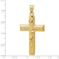 thumbnail image 3 of 14k Yellow Gold Solid Polished Crucifix Charm 63.9x61.4mm Pendant Necklace for Women - 7.9 Grams, 3 of 4