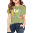 thumbnail image 4 of XUELUO Boys Shirts & Tops Kids Summer Back To School Letter Print Round Neck Short Sleeve Elastic Casual Comfortable Tops Tee Shirts Holiday Wear,Green,5-6 Years, 4 of 7