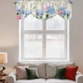 thumbnail image 2 of Blue Hydrangea Tie Up Valance Curtains for Windows, Kitchen Curtains Window Treatments, Pink Flowers Spring Botanical Country Plants Short Window Shades Valances for Bedroom Bathroom Cafe 42"x12", 2 of 8