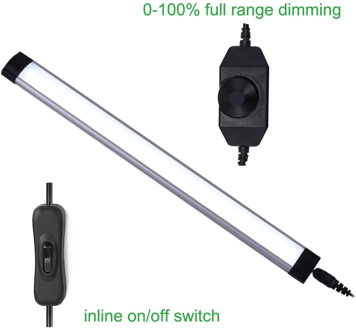 LED Under Counter Light Rigid Bar Kit,12V Under Cabinet Lighting Dimmable with Switch For Counter Shelf Showcase Display Lighting (6 Panels)