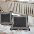 thumbnail image 4 of Black Abstract Art Outdoor Waterproof Pillow Covers 18x18 Pack of 2 Vintage Linen Greek Key Geometric Decorative Outdoor Pillow Covers Square Cushion Cases for Patio Furniture Pergola Couch, 4 of 4