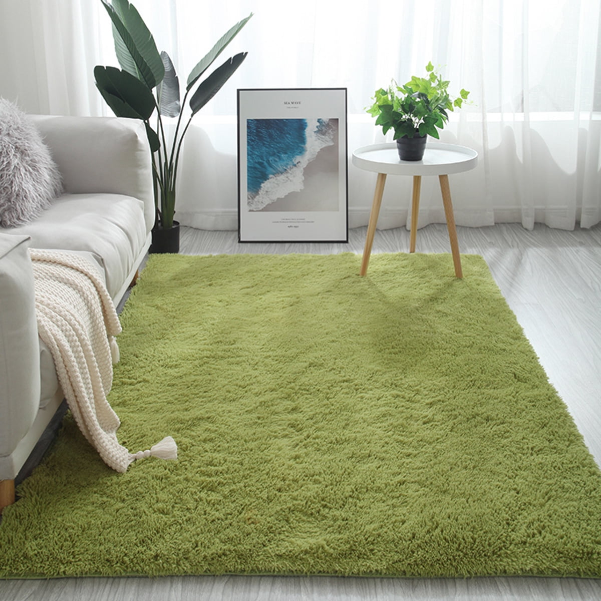 Area Rugs Green Glass Non-Slip Floor Mat Living Room Bedroom Carpets Doormats Home Decor 31 x 20 inches