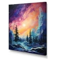 thumbnail image 2 of Designart "Northern Lights In Watercolor" Northern Lights Wall Decor, 2 of 7