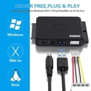 FIDECO SATA/IDE to USB 3.0 Adapter, Hard Drive Adapter Cable Converter for Universal 2.5/3.5 Inch IDE HDD, 2.5 Inch SSD, 5.25-Inch DVD/CD Drive