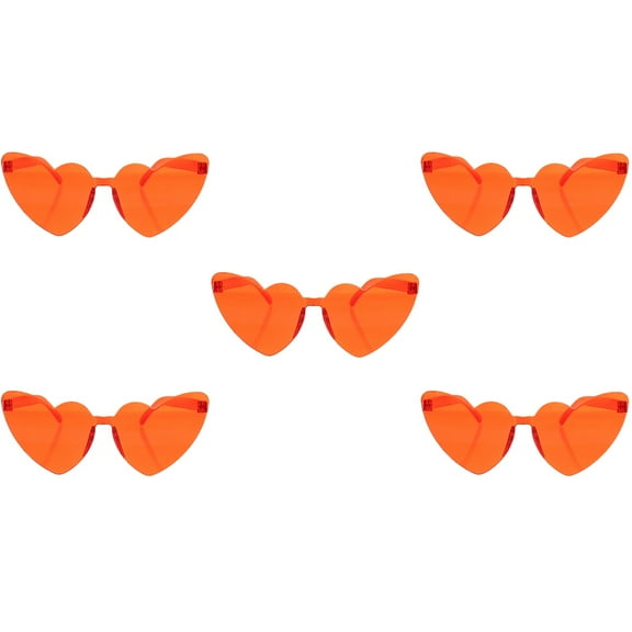 FRCOLOR 5pcs Heart Shaped Rimless Sunglasses Frameless Sunglasses Decorative Heart Sunglasses Plastic Glasses