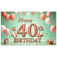 thumbnail image 2 of Decorative Design Happy 40th Birthday Colorful Banner Birthday Party Decoration Balloon Decoration Event Banner for Adult Celebration Indoor Decoration Holiday Celebration, 2 of 8