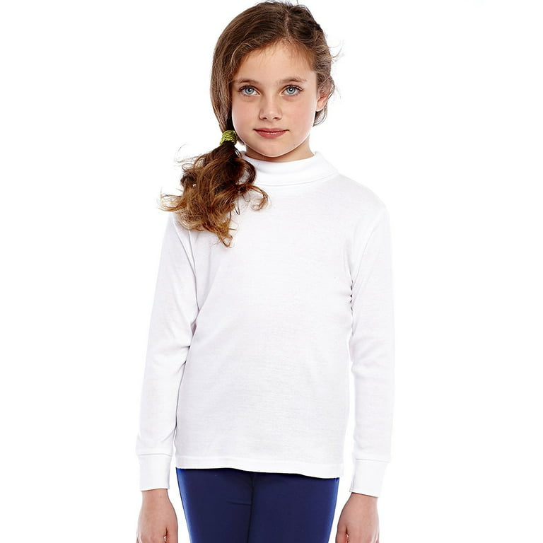 Leveret Solid Turtleneck 100% Cotton (6 Years, White) 
