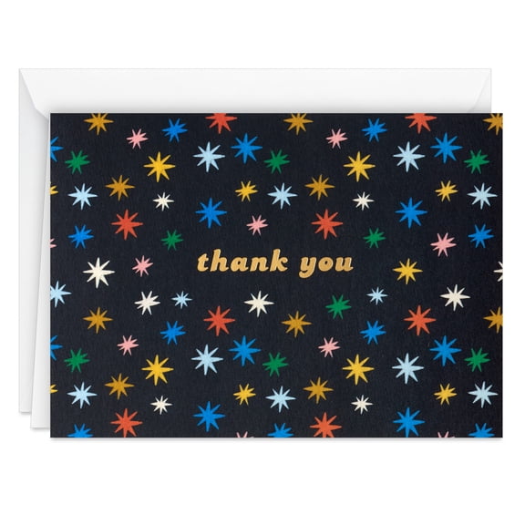 Hallmark Thank-You Notes (Colorful Stars on Black), 10 ct.