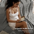 thumbnail image 3 of PHF 100% Cotton Waffle Weave Blanket, Lightweight Twin Washed Blanket for Bed Sofa Home Decor, Dark Grey, 66"x90", 3 of 7
