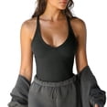 thumbnail image 2 of 3-Piece Set Women's V-Neck Ribbed Long Slim Fit Basic Tank Tops, 2 of 5