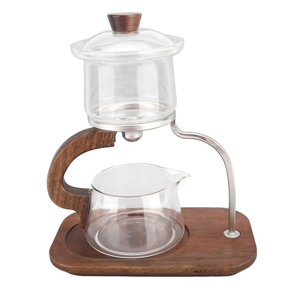 Lazy Tea Maker Tea Set Clear Glass Lazy Kungfu Tea Pot Set for Magnetic Water Flowing