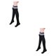 thumbnail image 2 of Minnieouse Calcetín largo Sexy sobre la rodilla medias estilo preppy japonés Lolita señoras niñas calentadores de piernas Leggings negro Raya blanca negra 2Conjunto, 2 of 6