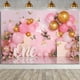 thumbnail image 1 of Girl 1st Birthday Backdrop Pink Balloons Gold Butterfly Sweet One Children Birthday Party Decoration Floral Photography(7X5FT), 1 of 4