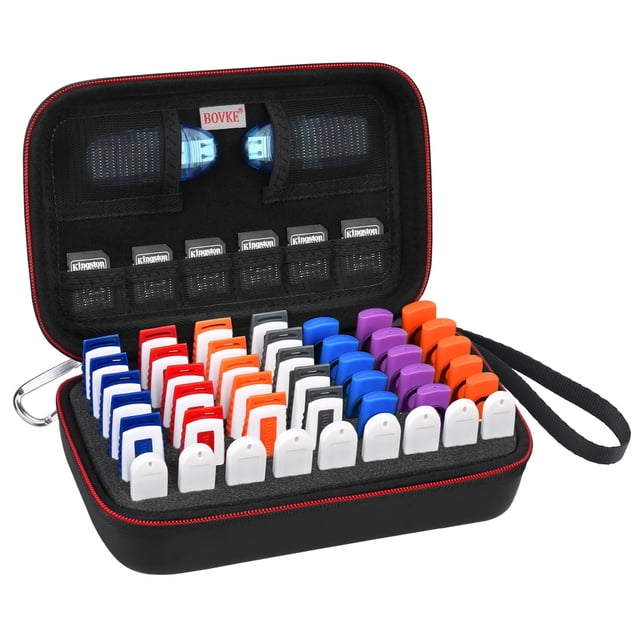 Funda para unidades flash USB BOVKE, soporte de almacenamiento para 44 unidades