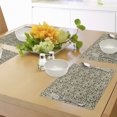 thumbnail image 4 of Ambesonne Abstract Place Mats Set of 4, Florals Bud Swirls, Standard Size, Brown and Khaki, 4 of 6