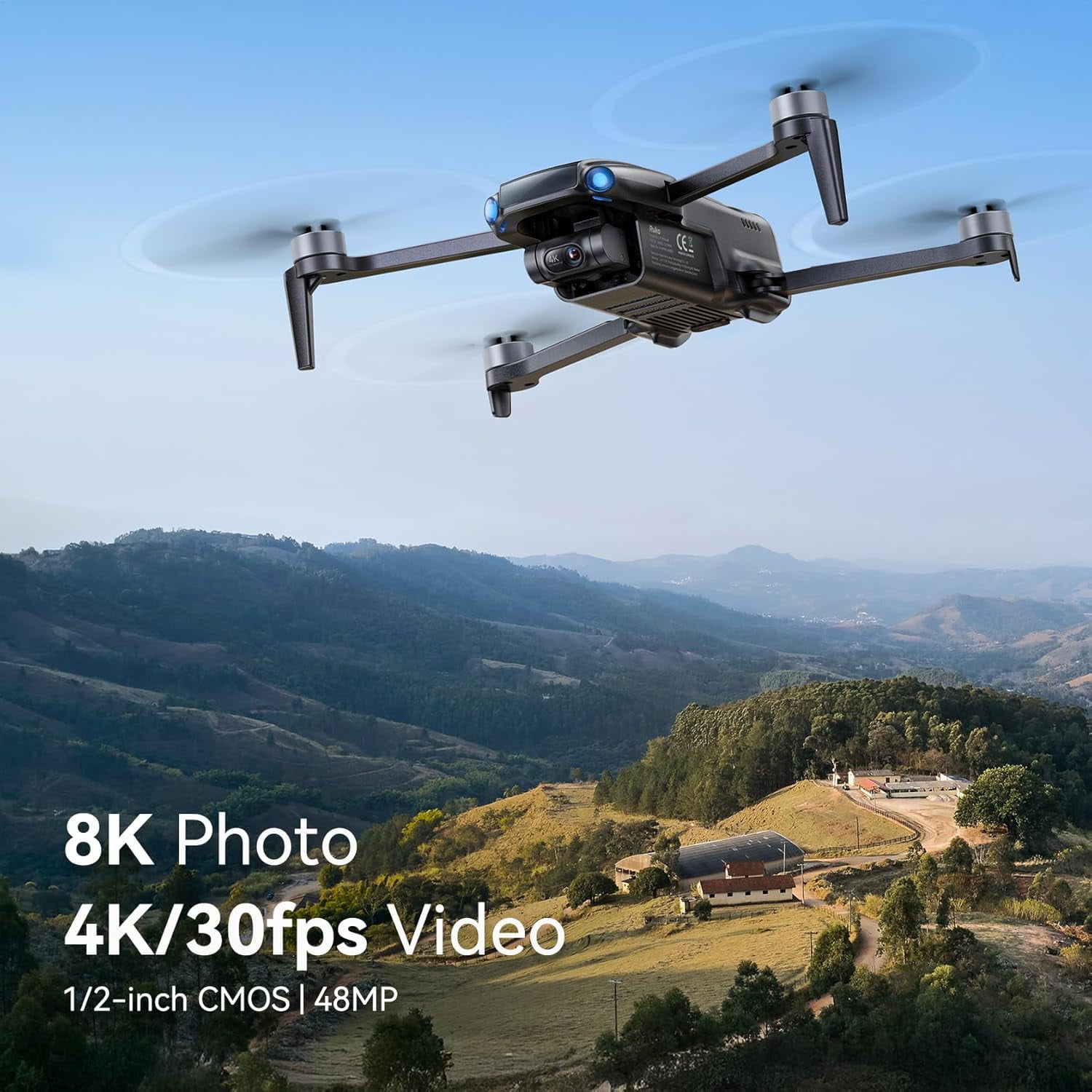 Ruko U11MINI 4K (RC3), Professional 8K Drone with 5.5" Screen Controller, Drones with Camera for Adults 4K Video, 3-Axis Gimbal, 20000ft FPV Transmission, Under 249g, Beginner (64-Min Flight)