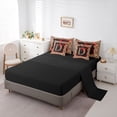 thumbnail image 5 of Manfei Red Bow Tie D Personalized Initial Bedding Comforter Set 7pcs for Teens Girls,Kids Vintage Leopard Print Letter Queen Bedding Sets,Black Reversible,Lightweight Room Decor, 5 of 7