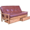 thumbnail image 3 of Homestock Modern Muse Wood Futon Frame Set with Storage Drawers, Classic Style with Mission Style Arms with Solid Pattern with Foldable Feature for Lounge Room with Tight Back, 3 of 9