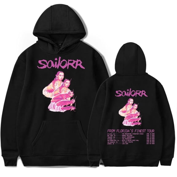 Sailorr 2025 Tour Unisex Long Sleeve Hooded Sweatshirt Merch - Graphic Print Pop Casual Streetwear