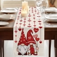 thumbnail image 3 of Table Runners 70 Inches Long Dress Scarves, Valentine's Day Farmhouse Coffee/Dining/Kitchen Table Decor, Holiday Table Runner, Farmhouse Red Gnomes Love Balloons 13x70 Inch, 3 of 9