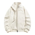 thumbnail image 2 of Goodtrade8 Mens Jackets Work Zip up Bomber Jacket Outerwear Plain Long Sleeve Casual Collared Winter Coats for Men, 2 of 10