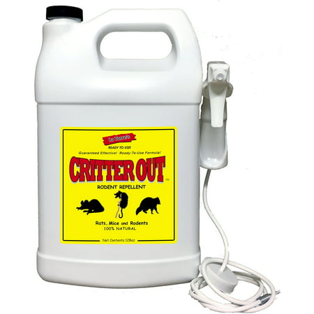 High Supply / Mouse & Rat Repellent: Guaranteed to Work! Get Rid of Rats & Mice in Your Home and Outside/Protect Engine Wiring/Prevent Nesting/Stops Chewing / 1 Gallon Ready Critter (Best Way To Get Rid Of Gnats Outside)