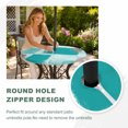 thumbnail image 5 of Round Outdoor Tablecloth with Umbrella Hole and Zipper, Turquoise Grey Ombre Fitted Table Cover with Elastic Edge for 36-44 Inch, Farmhouse Abstract Mottled Art Waterproof Patio Tablecoths for Picnic, 5 of 9