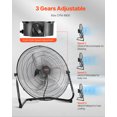 thumbnail image 3 of VEVOR 2 PCS 20 In Floor Fan 3 Speeds 360° Adjustable Tilt High-Velocity Industrial Fan, 3 of 9