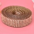 thumbnail image 2 of 5 Rows 1m Rhinestone Trim Ribbon Hot Fix Crystal Chain Trim Garment Accessories Decoration(Champagne ), 2 of 3