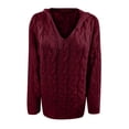 thumbnail image 2 of Yokua Women's Chunky Knit Sweater Fashion Hooded Sweater Casual Long Sleeve Comfortable Sweater, 2 of 7