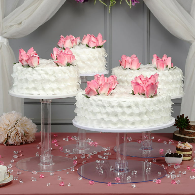4-Tier XL Clear Acrylic Cake Stand Set Cupcake Holder Dessert Pedestal