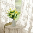 thumbnail image 6 of XWZO Sheer Curtains Set of 2, Rod Pocket Light Filtering Window Curtains with Lace Floral Design, Voile Semi Sheer Drapes for Kitchen Living Room, Beige, 30 x 36 Inch, 6 of 9