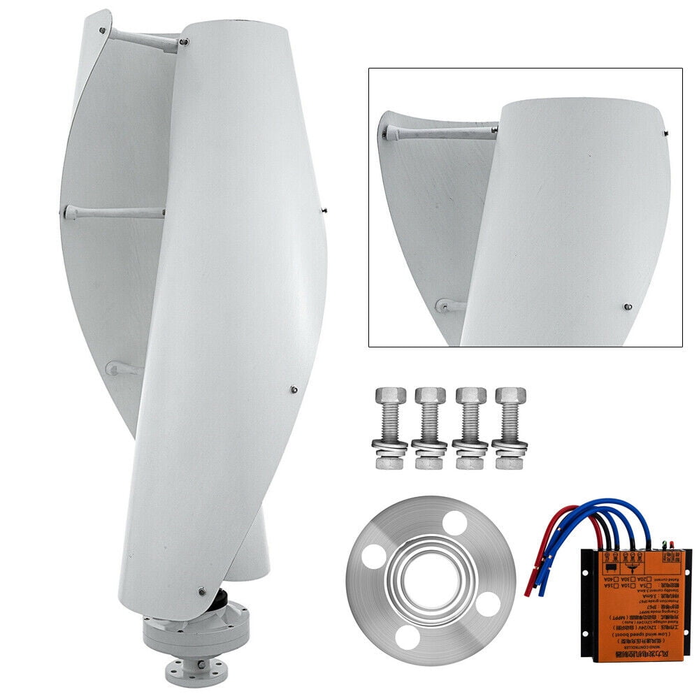 SHZICMY White Portable Vertical Wind Power Turbine Generator Kit with Controller 12V 400W