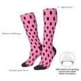 thumbnail image 4 of Naloa Rose red polka dots Knee Socks, High Socks Long Stretchy Sock Women Knee High Stocking, Long Socks for Women, 4 of 6