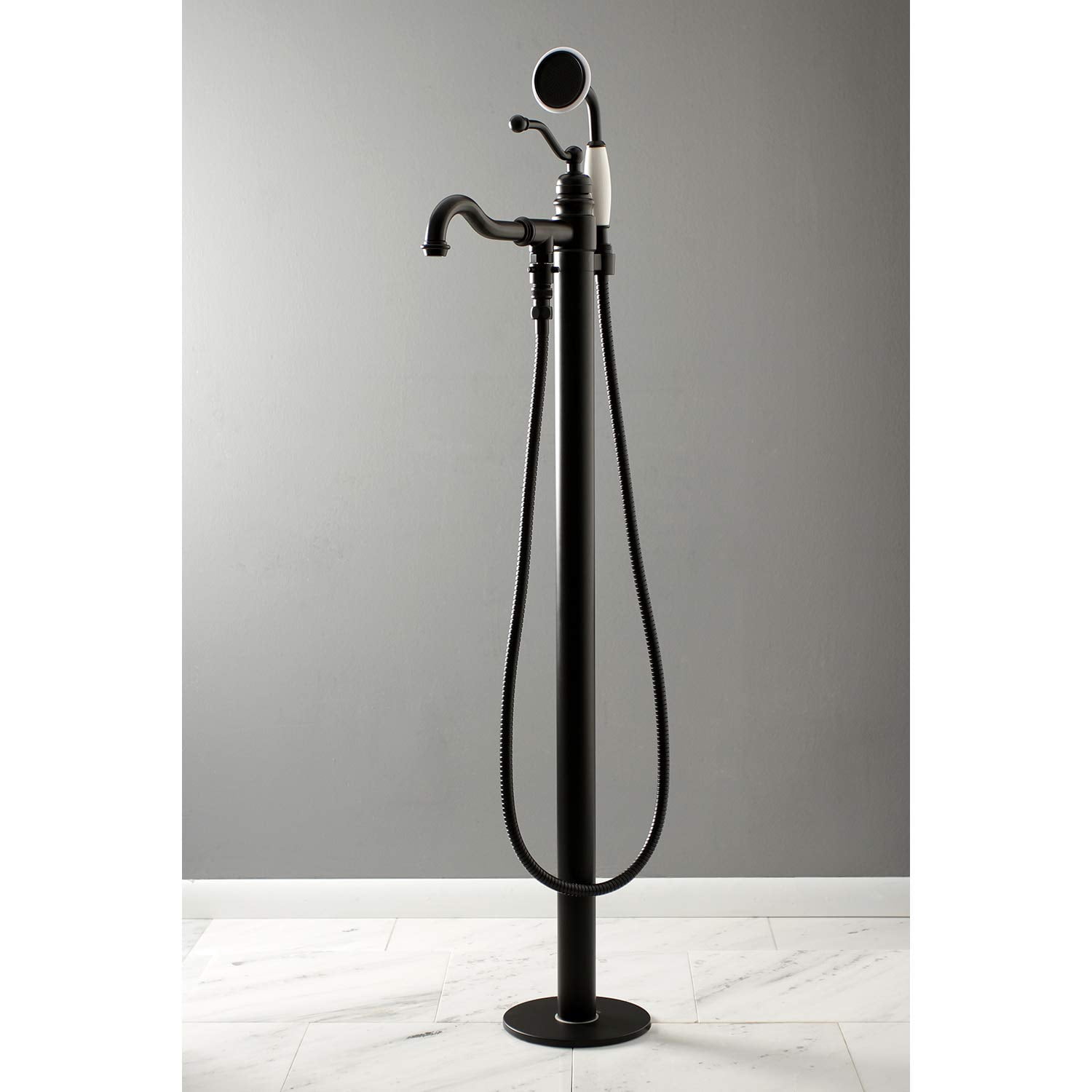 Kingston Brass Freestanding Tub Faucet, Matte Black, Freestanding KS7130ABL