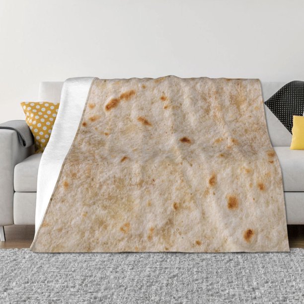 Fotbe Tortilla Manta de Franela con Estampado, Manta Ultrasuave para Cama, Sofá, Auto, Hipoalergénica y Antibolitas-80"x60"