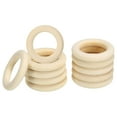 thumbnail image 1 of Unique Bargains 45mm Unfinished Wooden Rings, 20 Pack Natural Solid Circle Rings DIY Craft Unfinished Wooden Rings, Wood Color, 1 of 8