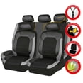 thumbnail image 3 of Phyun Car Seat Covers Full Set PU Leather Diamond Lattice Styling Waterproof Automobile Seat Protector Interior Accessories, 3 of 5