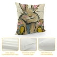 thumbnail image 4 of Qinduosi Happy Easter Decorative Throw Pillow Covers Set of , Hunny Bunny Rabbit Green Porch Patio Outdoor Pillowcase, Carrot Flowers Sofa Couch Cushion Case Home Decor, 4 of 5