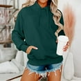 thumbnail image 2 of Mohiass Hoodies For Women Oversized Cute Drawstring Hooded Neck Sweatshirts For Women Fleece Long Sleeve Casual Preppy Pullover Tops Dark Green 2XL, 2 of 4