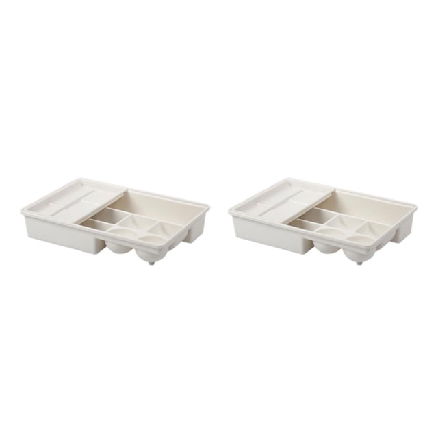 Organizador de bandeja de basura Inteprter ajustable Blanco 2Conjunto