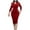 Red, variant on JikouIivo Women Business Wear Lapel Solid Color Long Sleeve Button Slim Fit Dress Fall Clothes for Women 2022