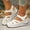 White, variant on EliteGoogv Womens Closed Toe Sandals Wedge Heel Hollow Out Sandals For Women Adjustable Strap On Outdoor Walking Shoes Summer Beach Shoes White US :8