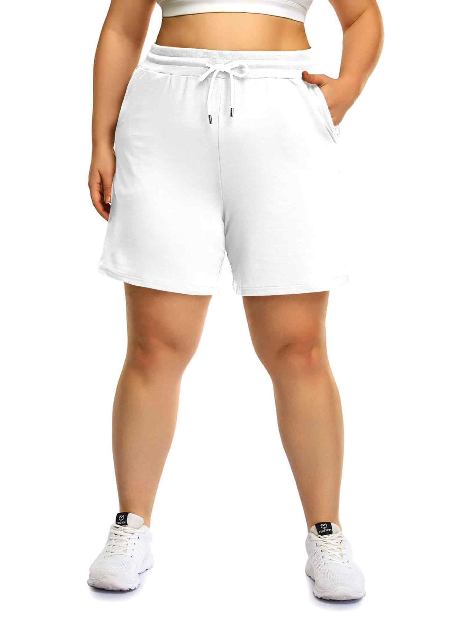 POSESHE Women's Plus Size High Waist Workout Yoga Sweatpants, Summer