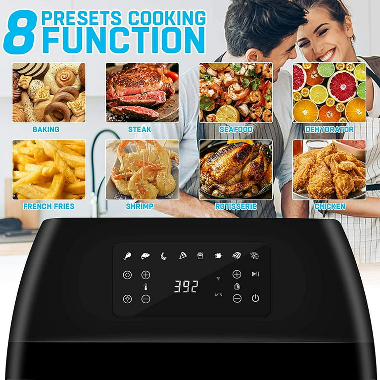 Large Kitchen Roast, Dehydrate Fryer Modes, Air Bake, Frier 12.7QT L-Link AirFryer, Oven, Recipes Rotisserie, Cookers & Original 1700W Gift Air Broil, Preset Novice Reheat & for 8 Simple