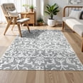thumbnail image 4 of Lahome Decor 4'x6' Washable Rug for Bedroom, Vintage Area Rug for Living room, Indoor Soft Distressed Floral Throw Rugs Non-Slip Backing for Entryway Farmhouse Kitchen Kids Playroom,Light Grey, 4 of 8