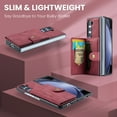 thumbnail image 5 of Wallet Case for Samsung Galaxy Z Fold5 with Detachable Card Holder Cover, Premium PU Leather Slim Kickstand Magnetic Closure Soft Silicone Shockproof Protective Phone Case, Red, 5 of 8